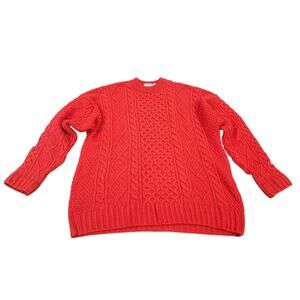 McDevitt 1846 Ireland Wool Aran Fisherman Sweater XL Burnt Orange Men's